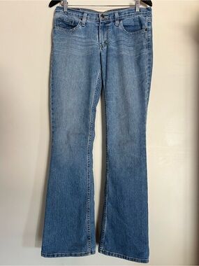 American Eagle Size 6 Long Stretch Flare Bootcut Jeans Low Rise Medium Wash Y2K